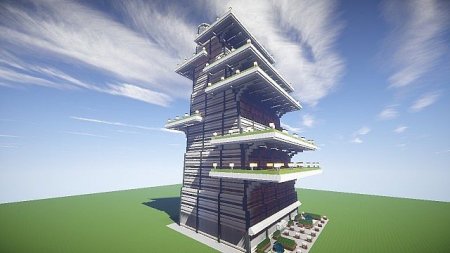  Futuristic Green Skyscraper  minecraft