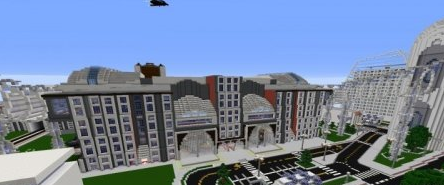  Futuristic Train Station  Minecraft
