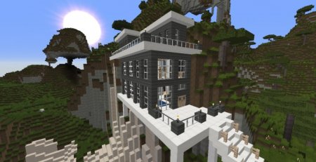  Modern Cliff House  Minecraft