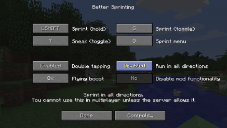  Better Sprinting  Minecraft 1.11.2