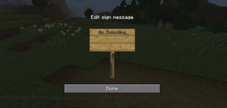  No Soliciting  Minecraft 1.14.4