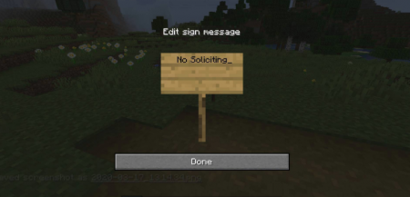  No Soliciting  Minecraft 1.16.1