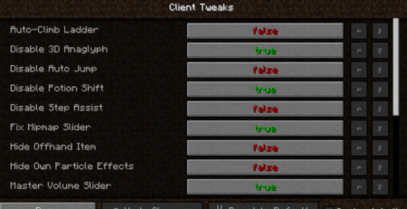  Client Tweaks  Minecraft 1.18.1