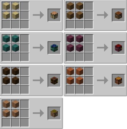  Variant Crafting Tables  Minecraft 1.17.1