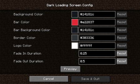 Скачать Dark Loading Screen для Minecraft 1.18.2