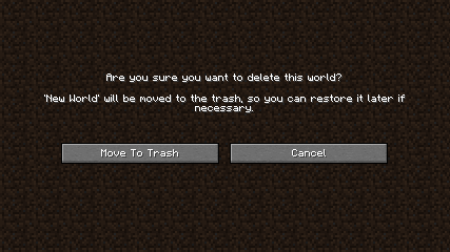 Скачать Delete Worlds To Trash для Minecraft 1.18.1