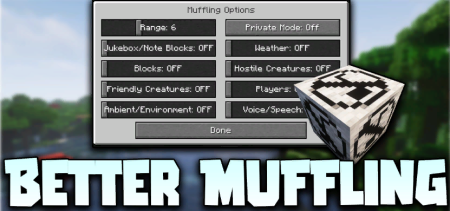 Скачать Better Muffling для Minecraft 1.18.2