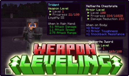 Скачать Weapon Leveling для Minecraft 1.18.1