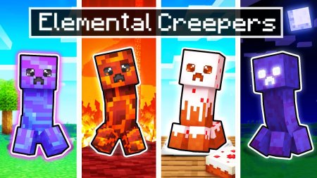 Скачать Elemental Creepers Refabricated для Minecraft 1.19.2