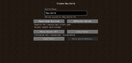 Скачать No More World Settings для Minecraft 1.19.1