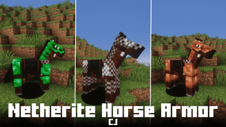 Скачать Netherite Horse Armor CJ для Minecraft 1.19.4