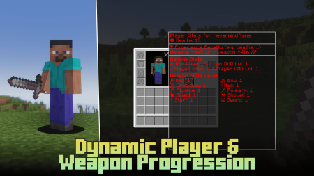 Скачать Dynamic Player and Weapon Progression для Minecraft 1.19.4
