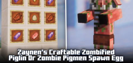  Zaynens Craftable Zombified Piglin Or Zombie Pigmen Spawn Egg  Minecraft 1.19.4