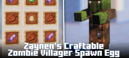 Скачать Zaynen’s Craftable Zombie Villager Spawn Egg для Minecraft 1.19.4