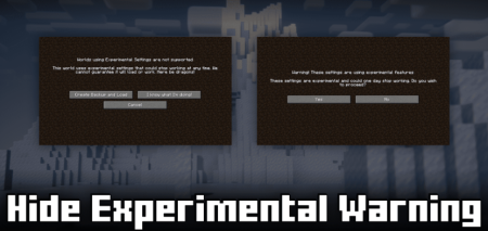  Hide Experimental Warning  Minecraft 1.20.4