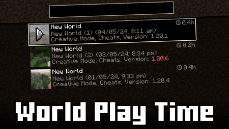  World Play Time  Minecraft 1.20.1