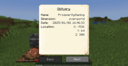  Gravestone - Create a Grave When The Player Dies  Minecraft 1.21.10