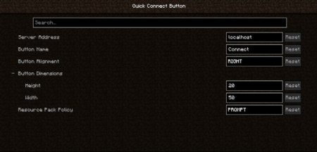 ������� Quick Connect Button ��� Minecraft 1.21.10