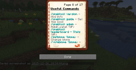 ������� One Block ��� Minecraft 1.21.10