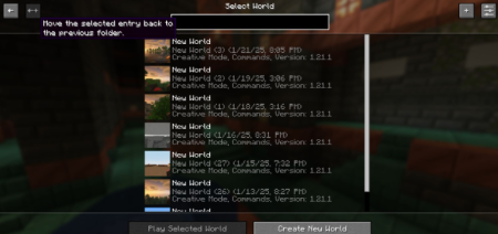 ������� Folders ��� Minecraft 1.21.10