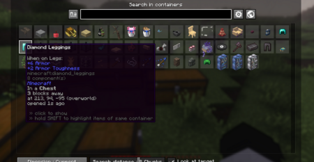 ������� Container Searcher ��� Minecraft 1.21.10