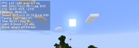 ������� Compact F3 Plus ��� Minecraft 1.21.10