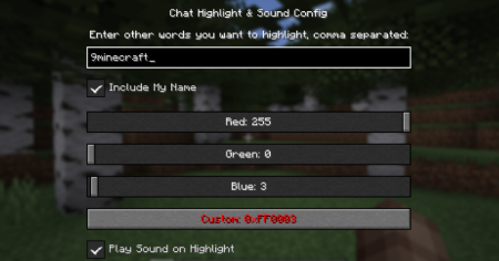 ������� Chat Highlight N Sound ��� Minecraft 26.1.1